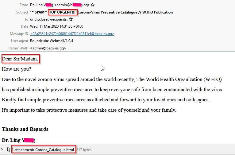 I was wondering when I would receive my first malware/phishing email that links to the Corona Virus subject that the media is extensively covering and no dought some attackers would…